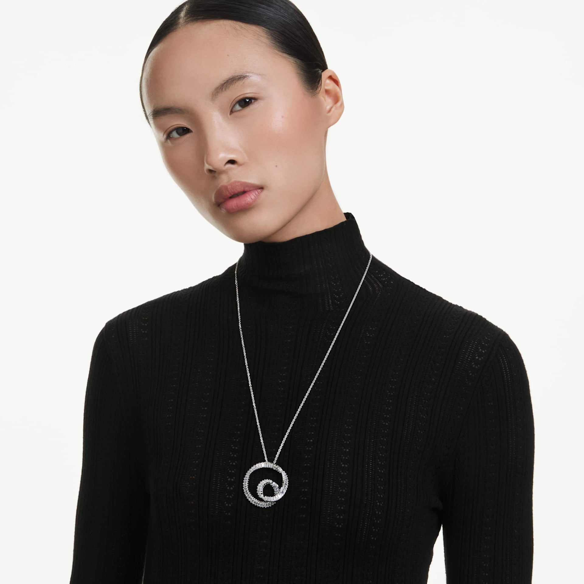 MATRIX PENDANT BAGUETTE CUT WHITE RHODIUM PLATED