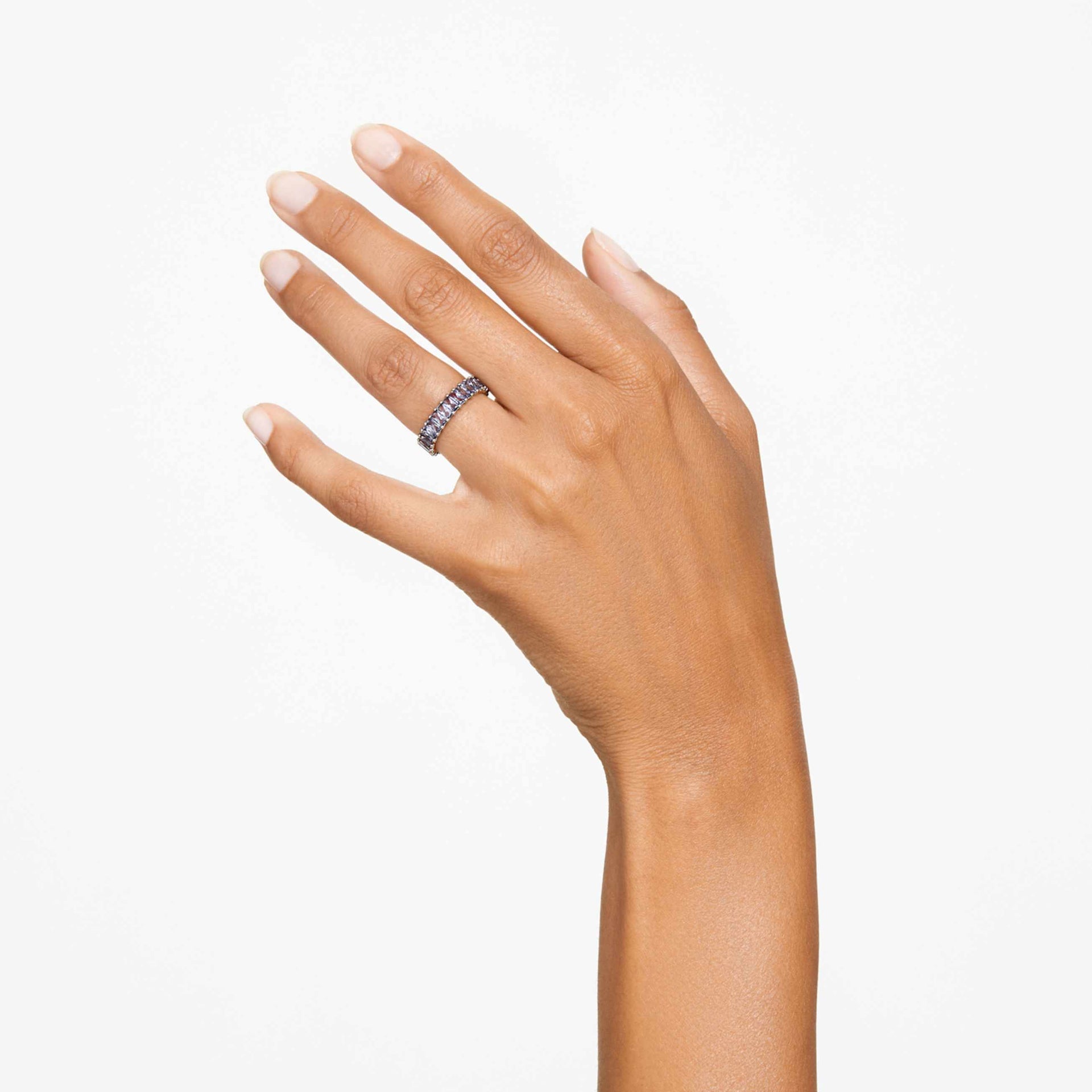 MATRIX RING BAGUETTE CUT GRAY RUTHENIUM PLATED