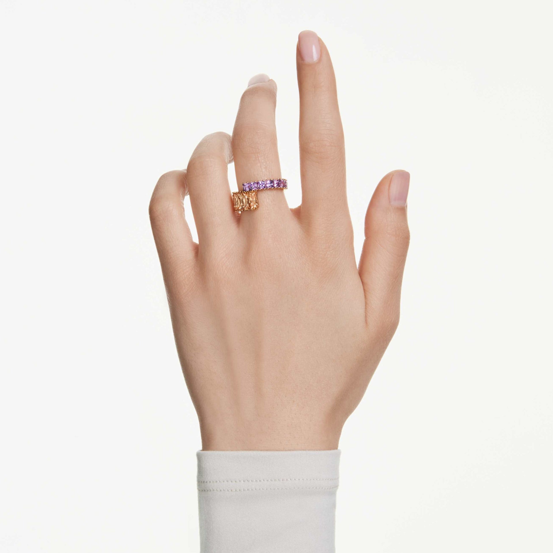 MATRIX RING MIXED CUTS MULTICOLORED GOLD TONE PLATED