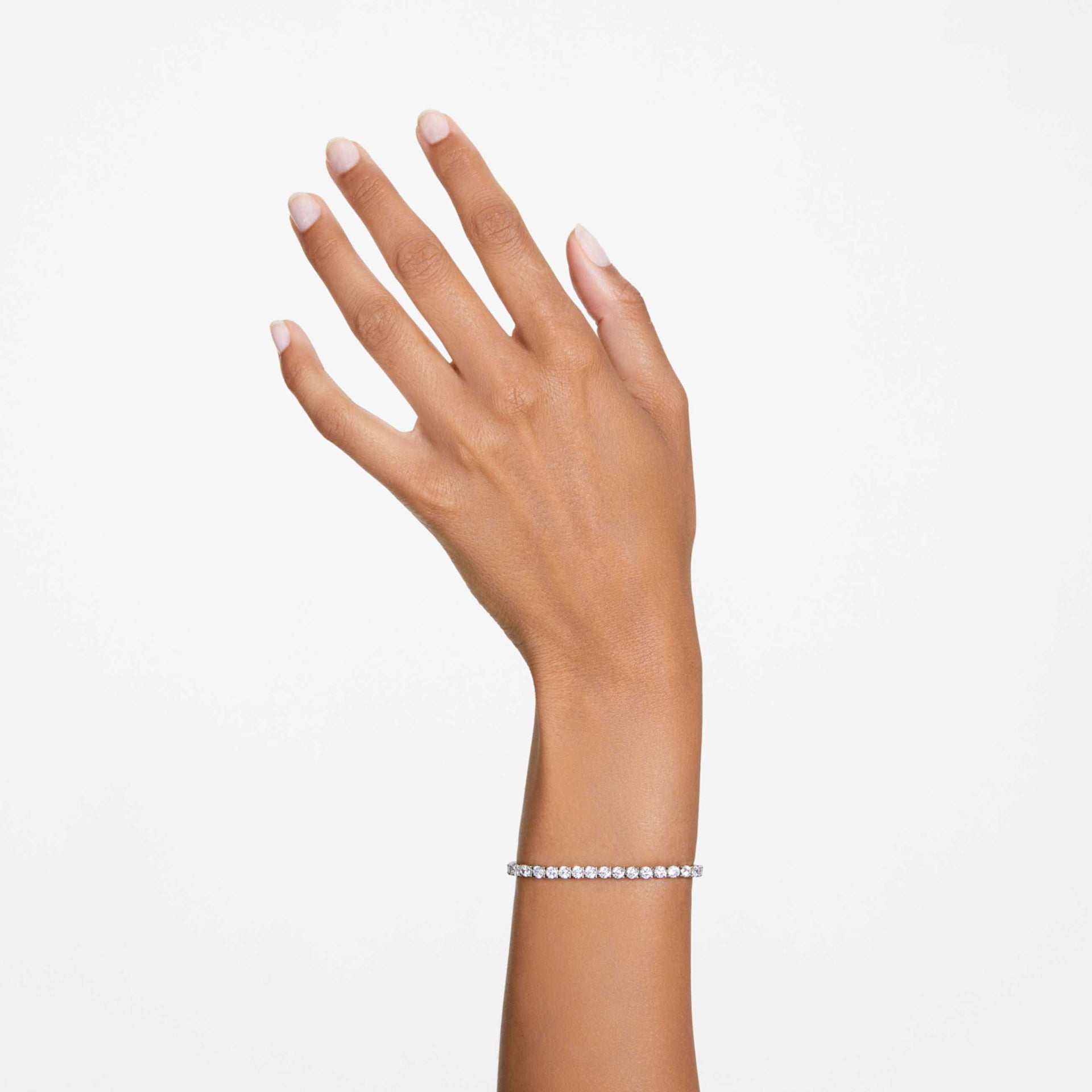 MATRIX TENNIS BRACELET ROUND CUT WHITE RHODIUM PLATED