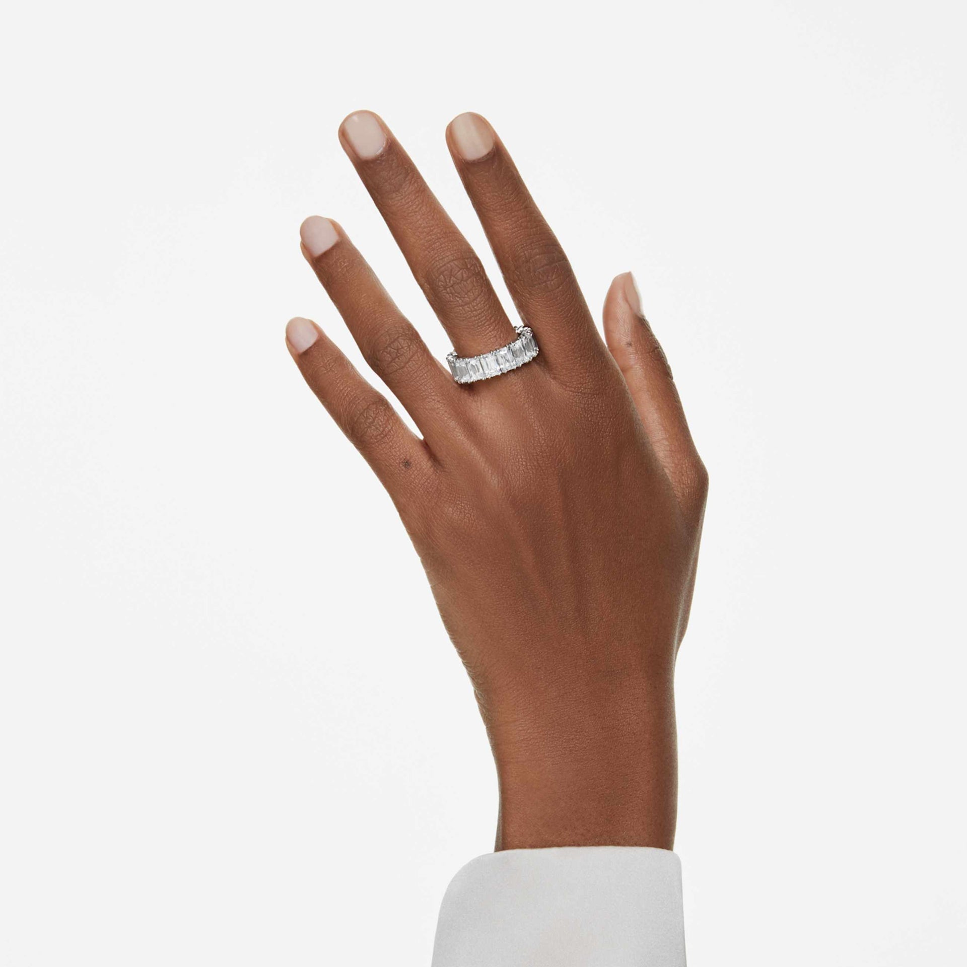 MATRIX VITTORE RING BAGUETTE CUT WHITE RHODIUM PLATED