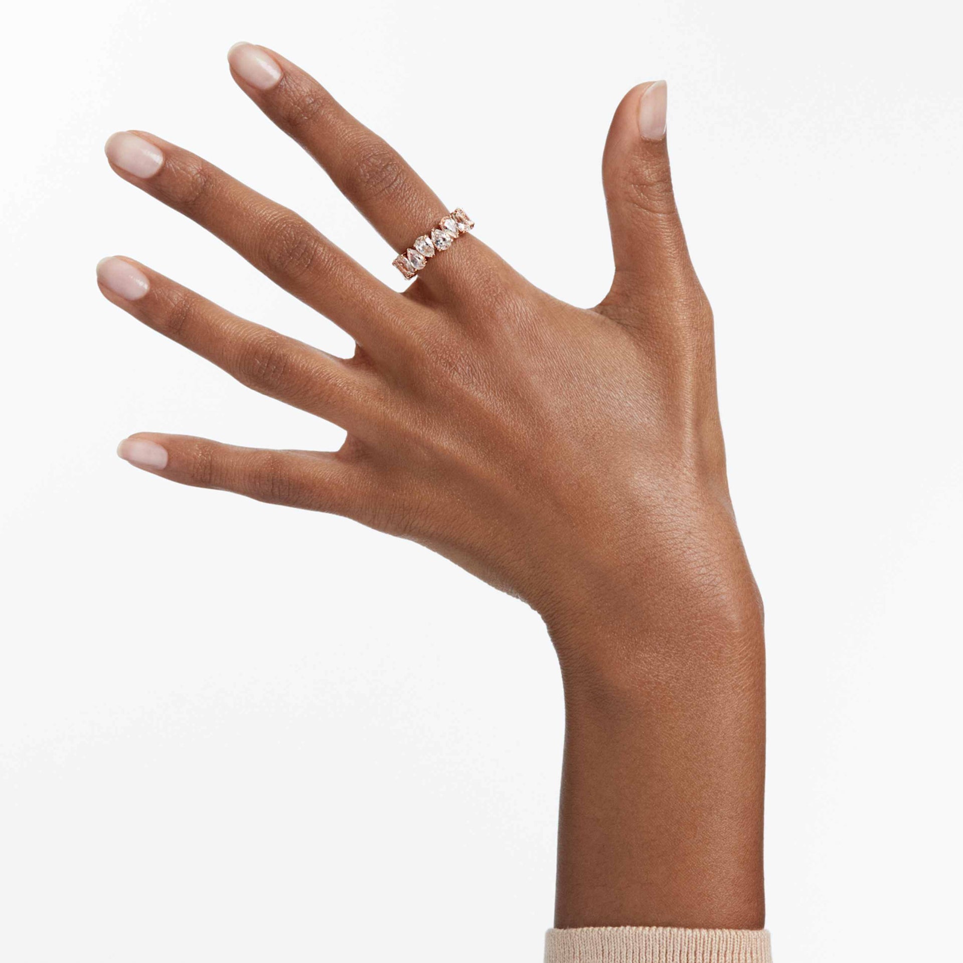MATRIX VITTORE RING PEAR CUT WHITE ROSE GOLD TONE FINISH
