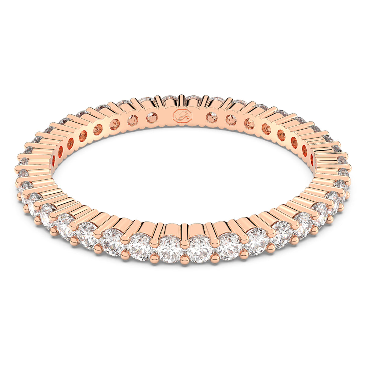 MATRIX VITTORE RING ROUND CUT WHITE ROSE GOLD TONE PLATED
