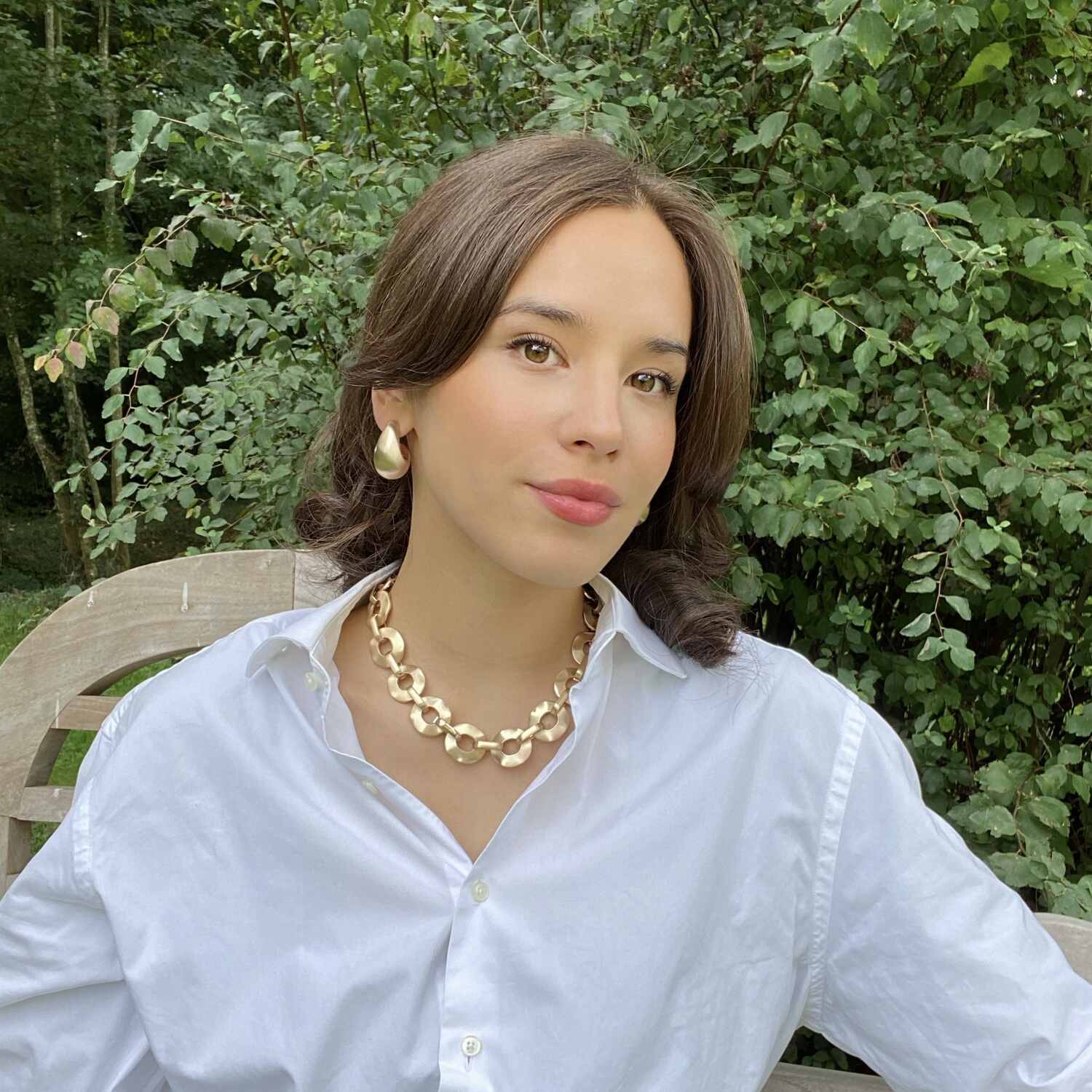 Matte Gold Resin Hoop Earrings