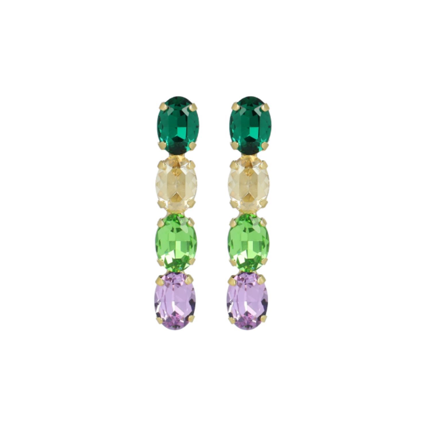 Maudi Earrings Oval Waterfall Four Stones S Mix