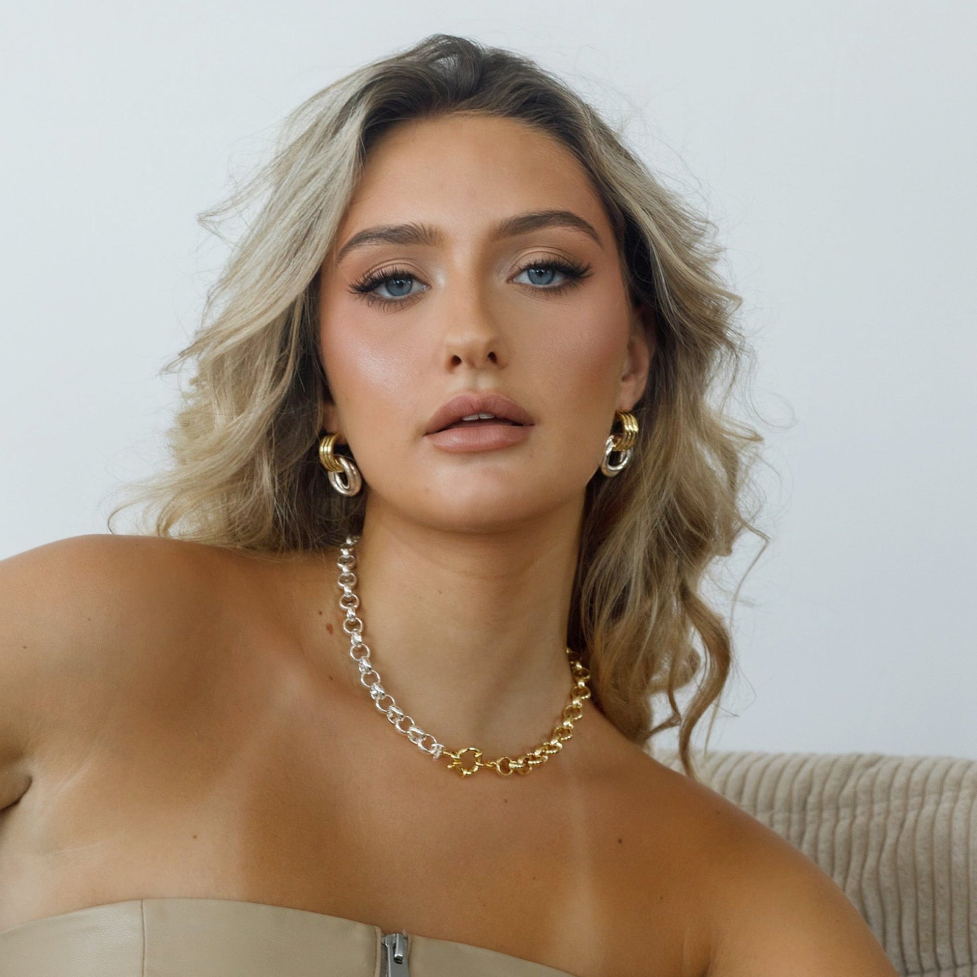 Maximalist Rolo Necklace Mix Metal