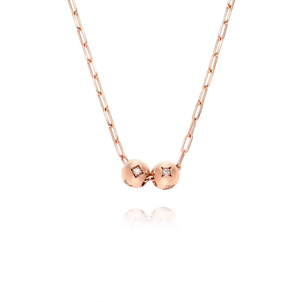 Maya 0.08CT Diamond Bead Pendant Necklace in 18K Rose Gold Plating
