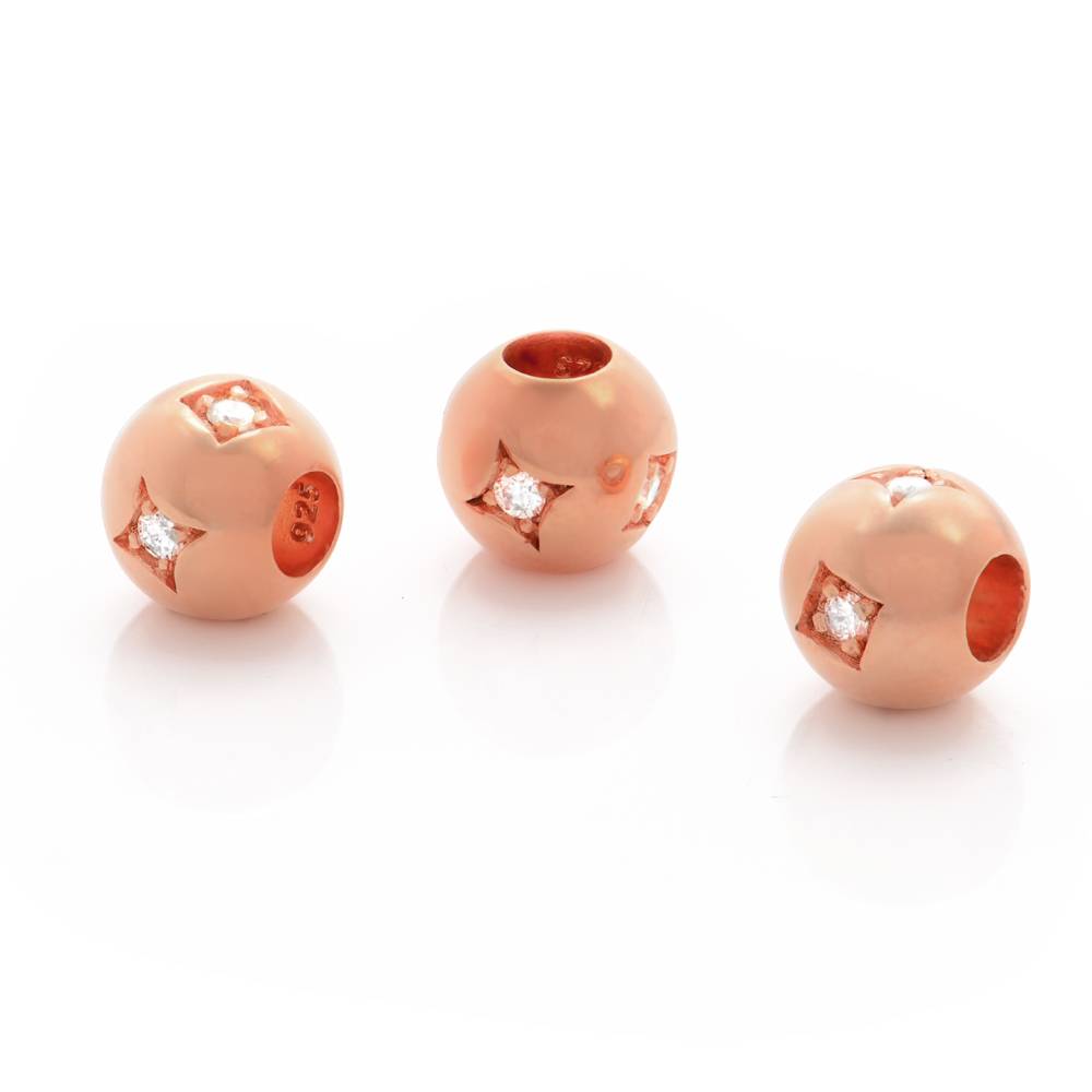 Maya 0.08CT Diamond Bead Pendant Necklace in 18K Rose Gold Plating