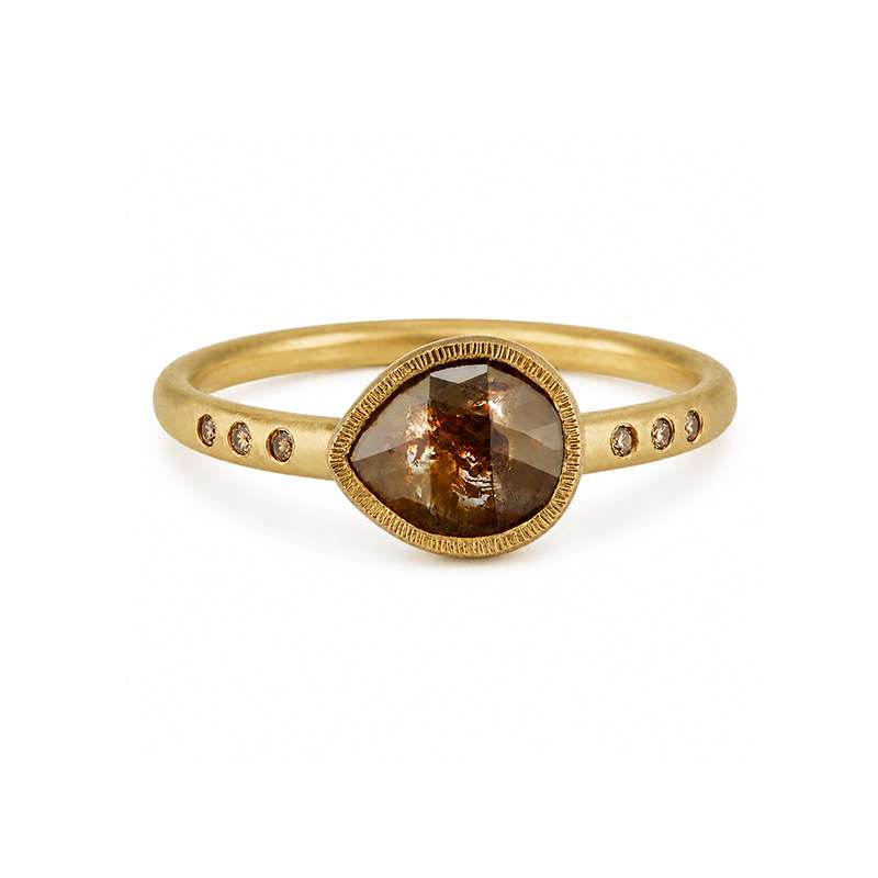 Maya Cognac Diamond Engagement Ring in 18ct Fairmined Gold