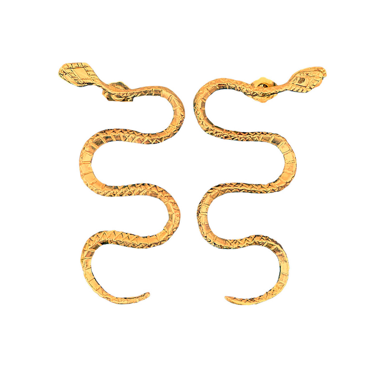 Maya Snake Earrings Gold