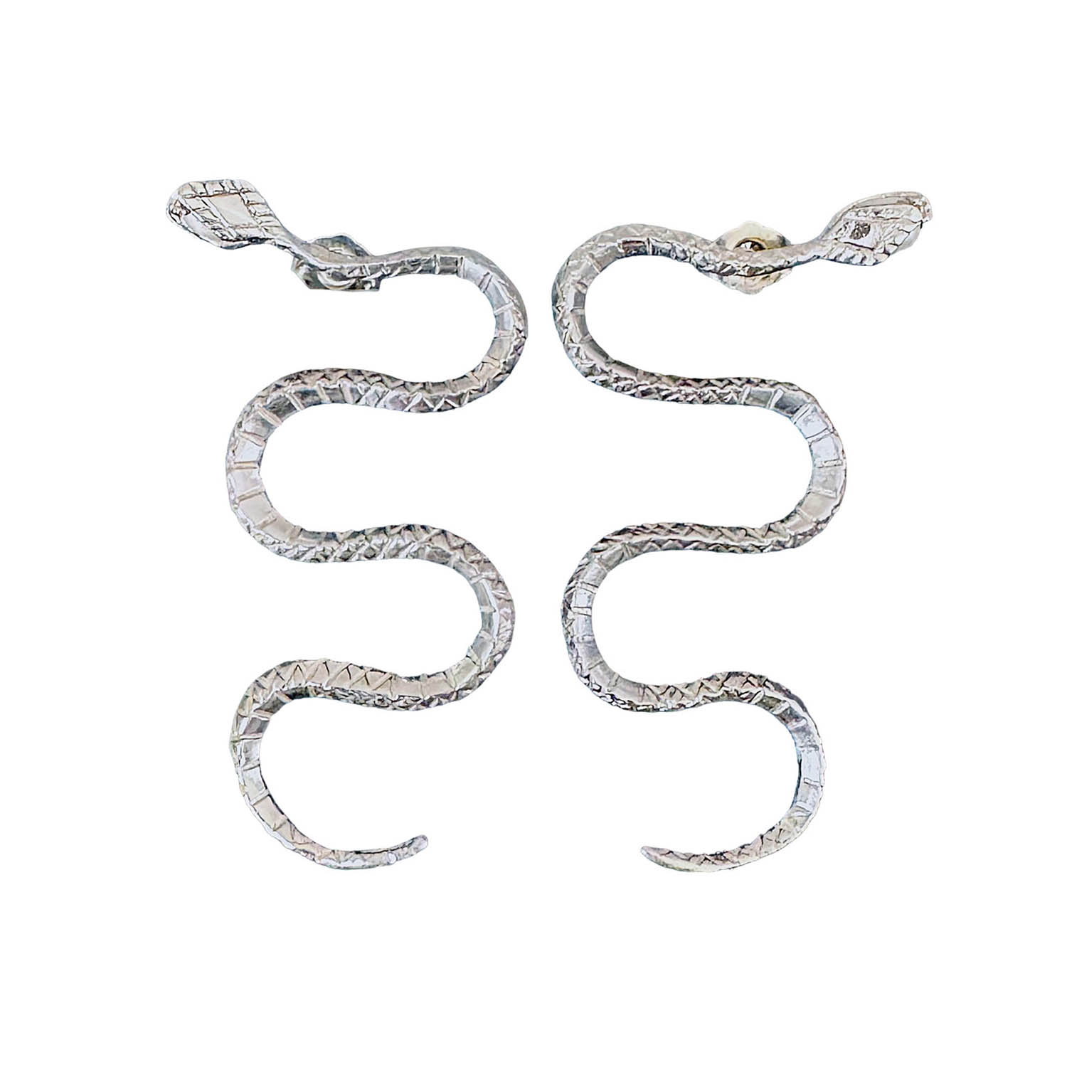 Maya Snake Earrings Silver