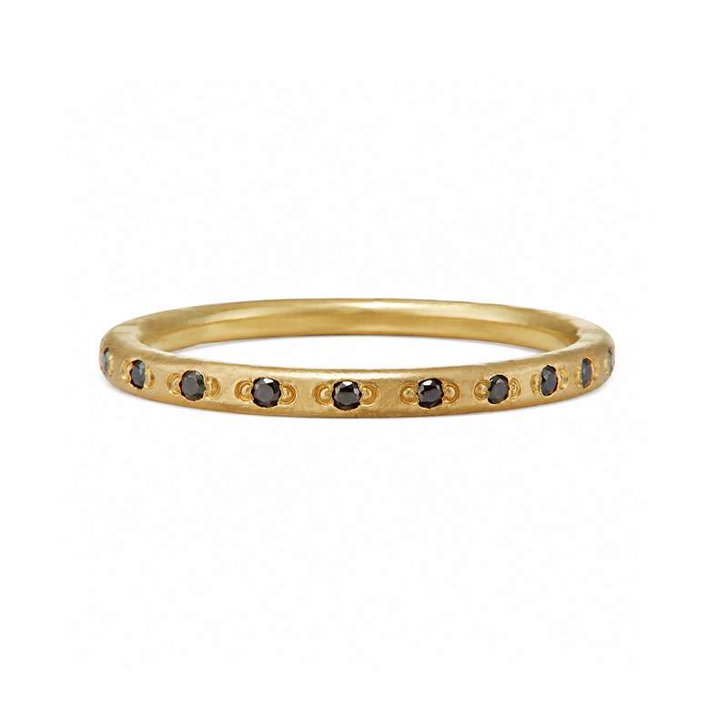 Mazel — Black Diamond Wedding Band in 18ct Fairmined Gold