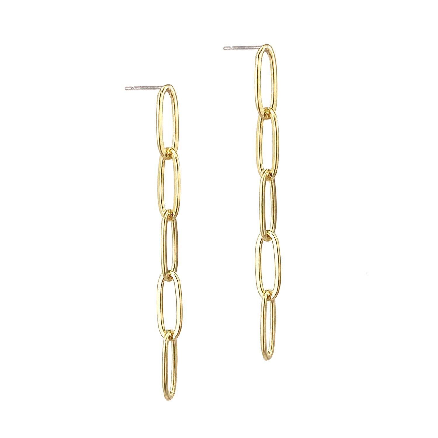 Fine Chainlink Studs - Gold