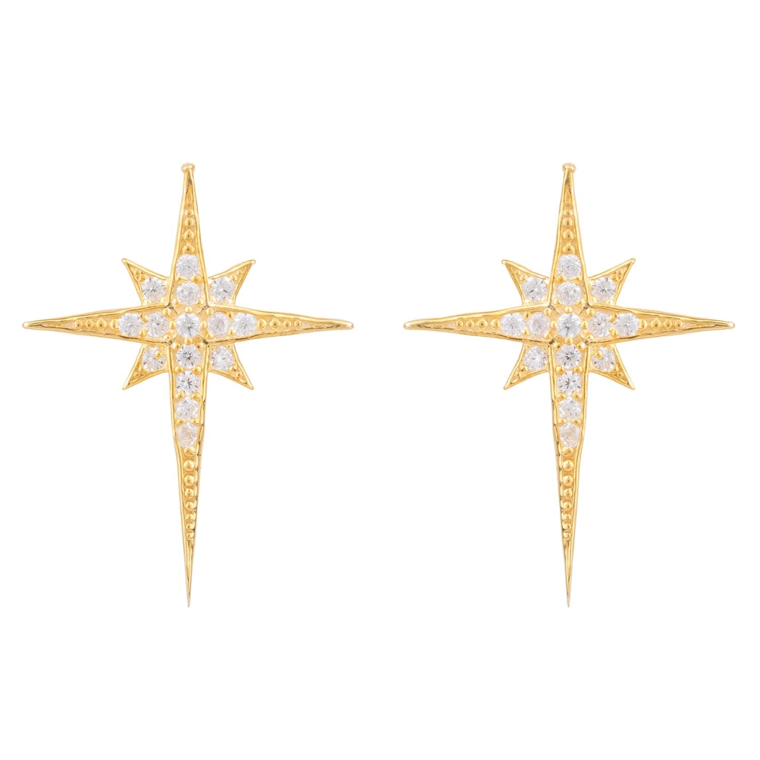 North Star Small Stud Earrings Gold