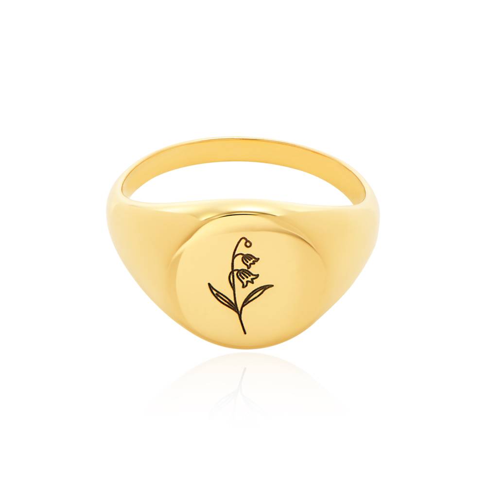 Prairie Birth Flower Signet Ring in 18K Gold Vermeil
