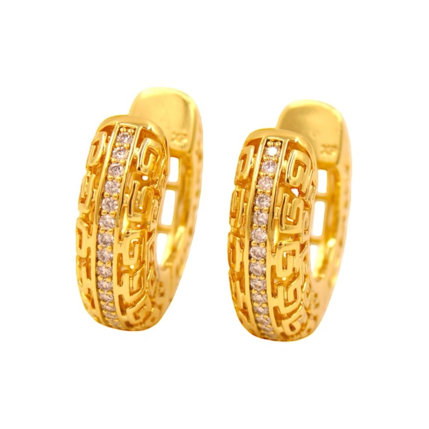 Meander Swarovski Hoop Earrings