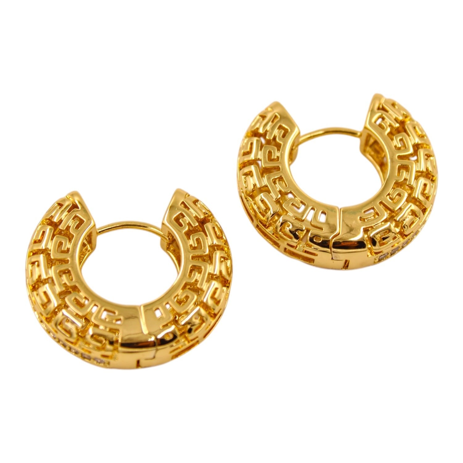 Meander Swarovski Hoop Earrings