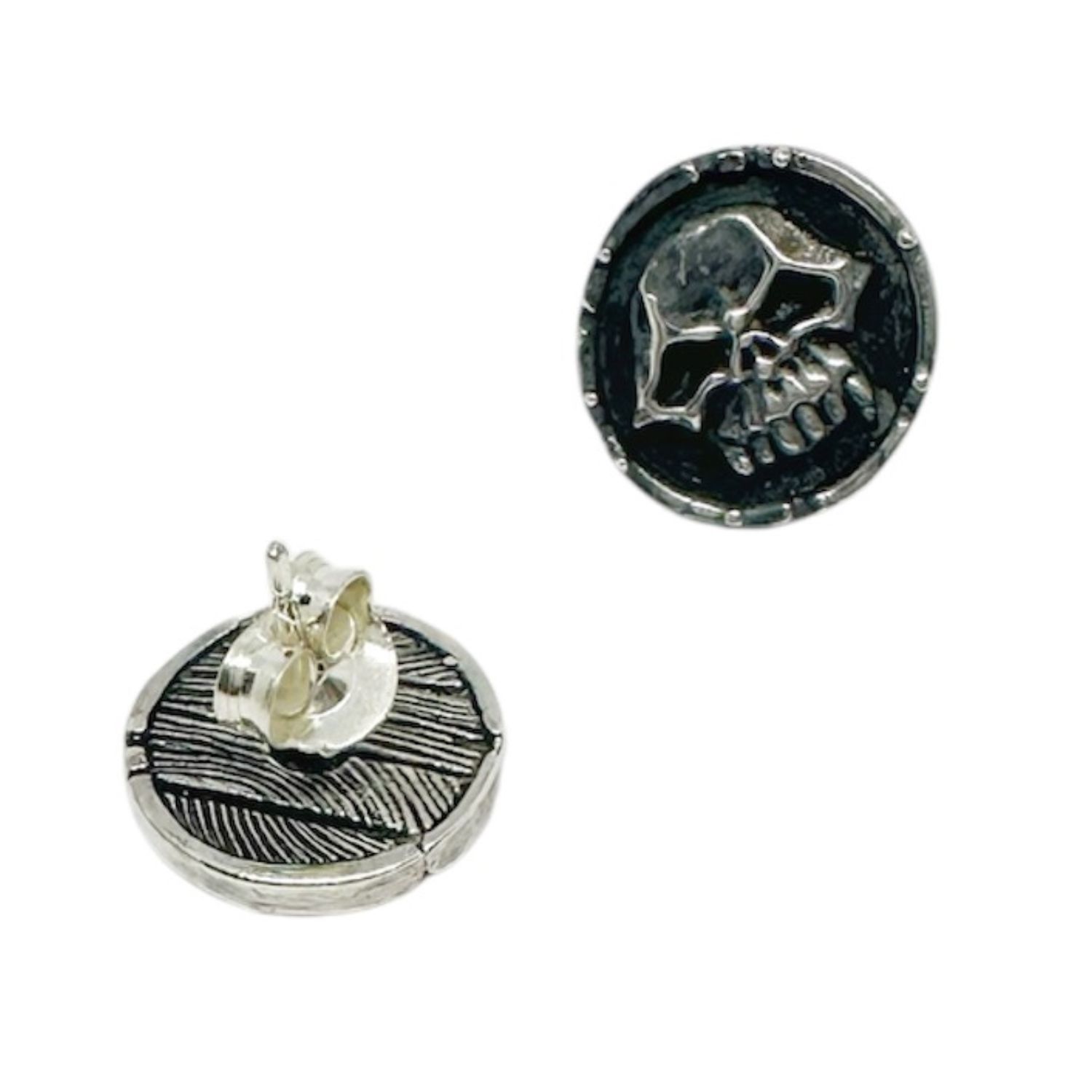 Medaglie Skull Stud Silver Earrings