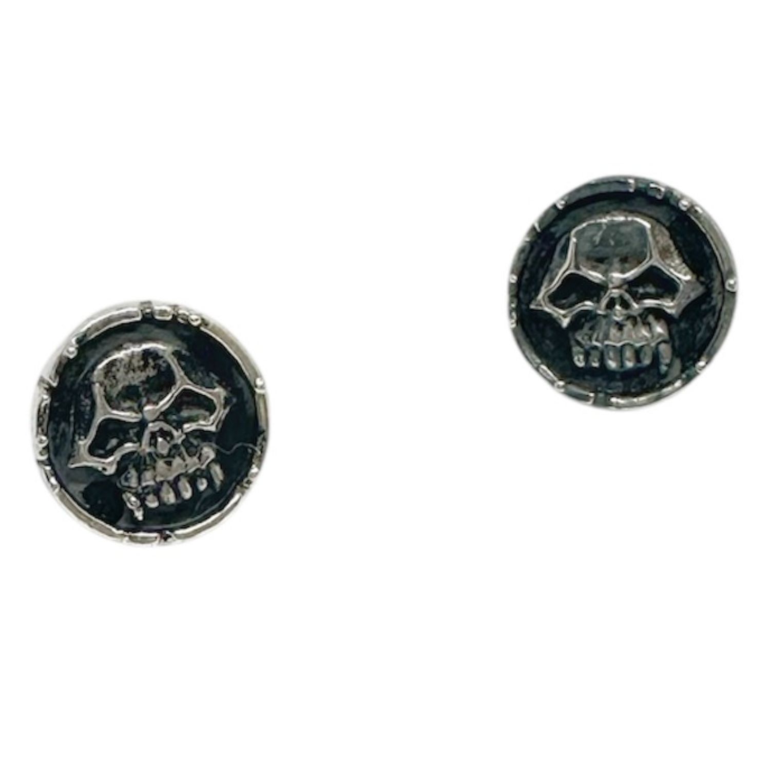 Medaglie Skull Stud Silver Earrings