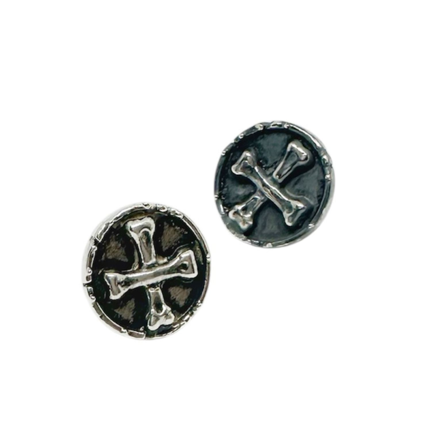 Medaglie Stud Bones Skull Silver Earrings