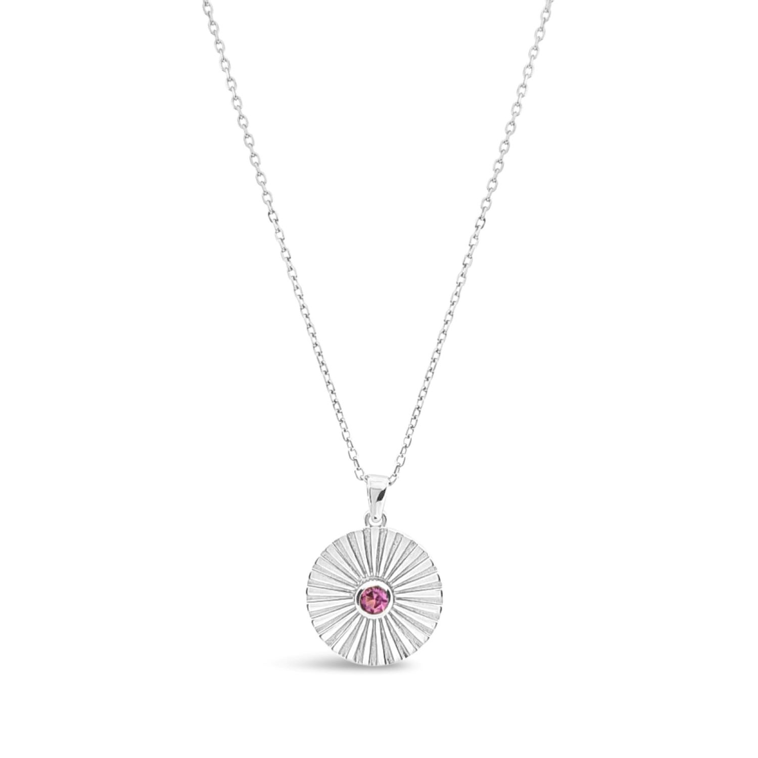 Medallion Pendant-Pink Cz