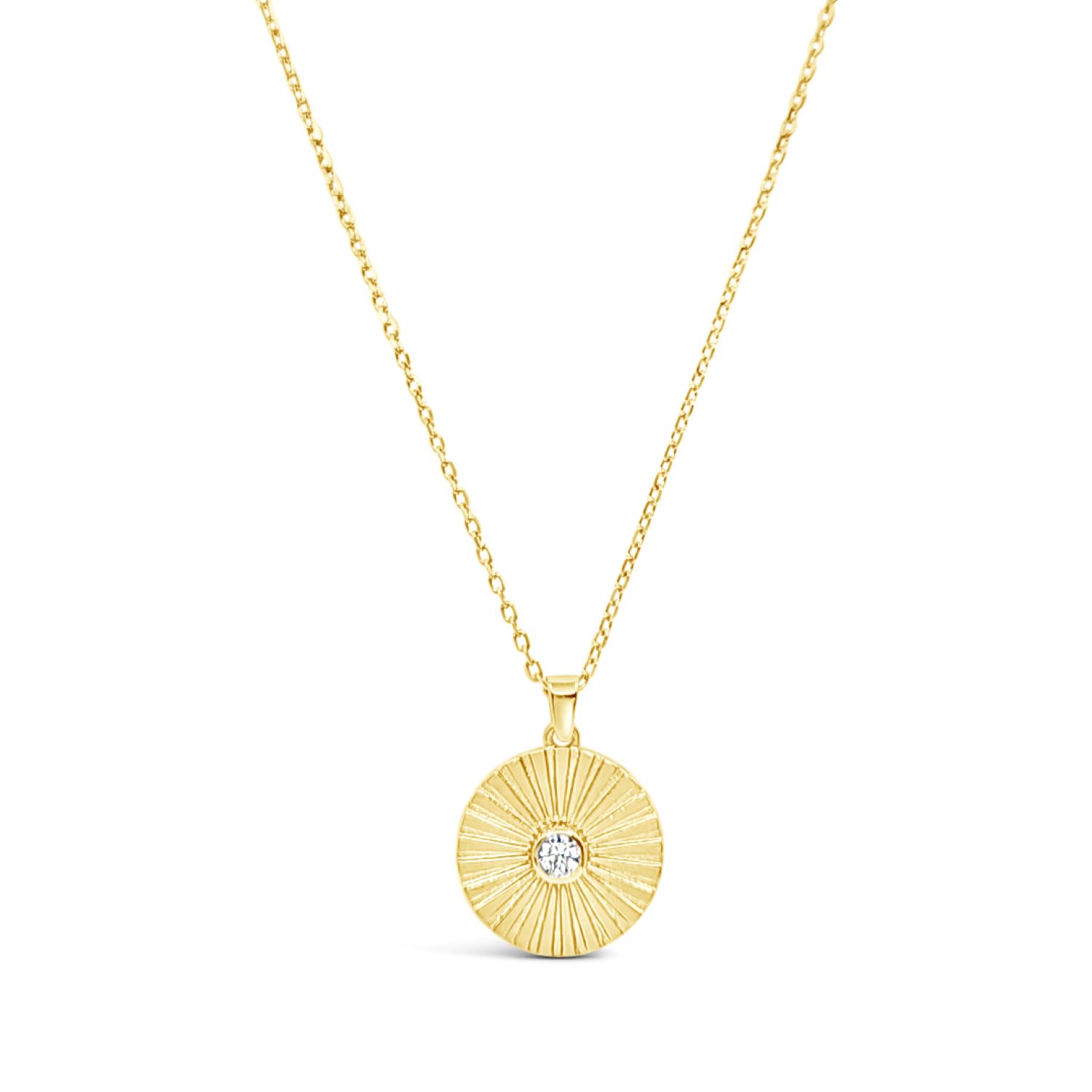 Medallion Pendant-White Cz-Gold