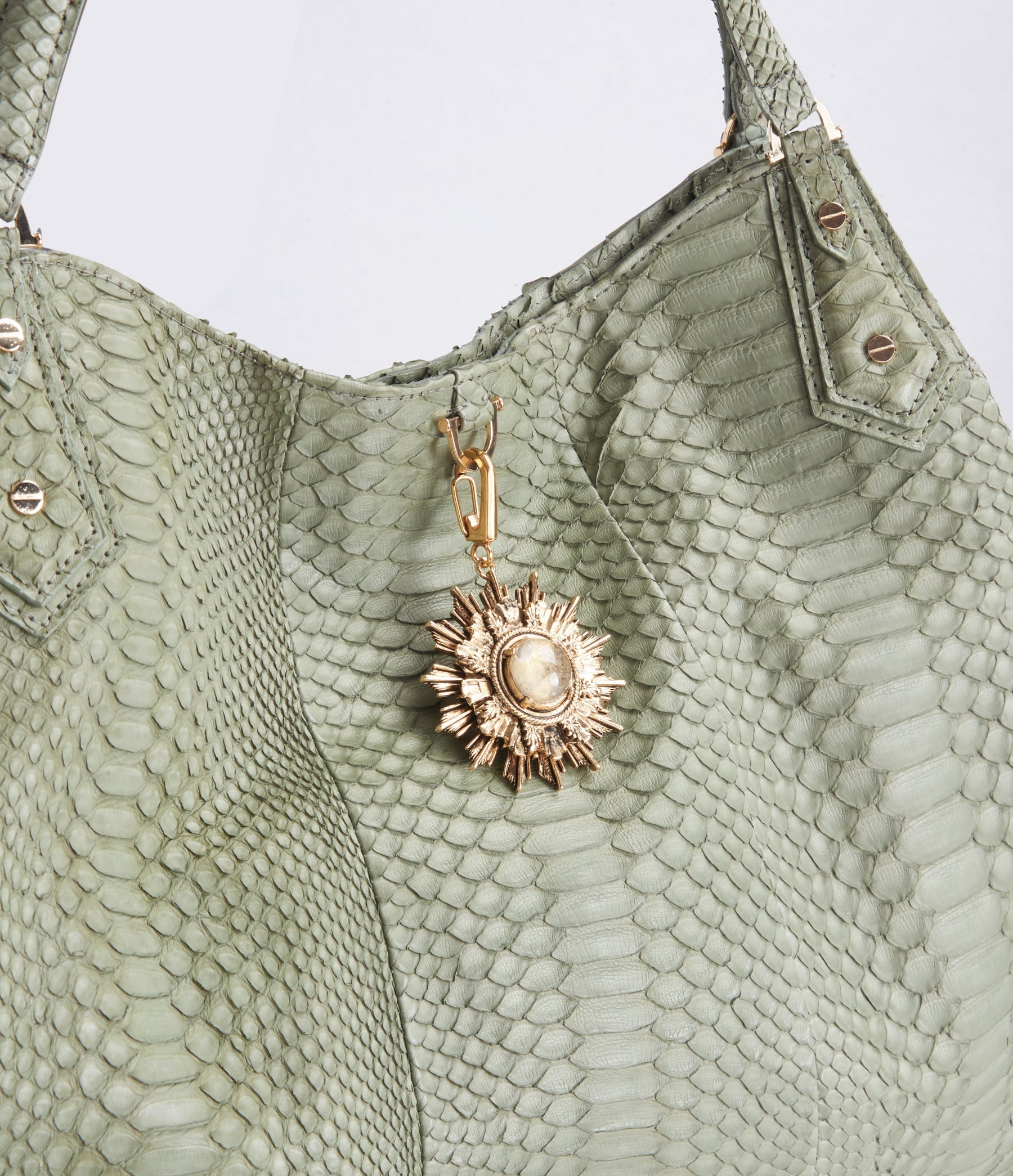 Medallion Stone Charm