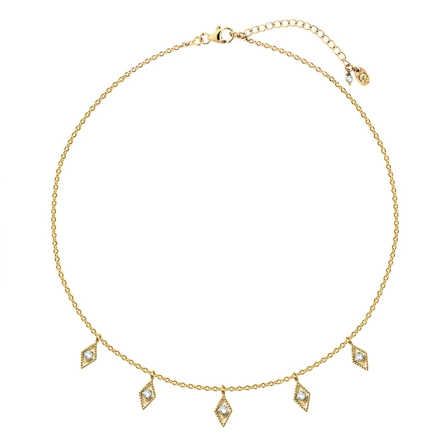 Medina Gold Charm Necklace - Blue Topaz
