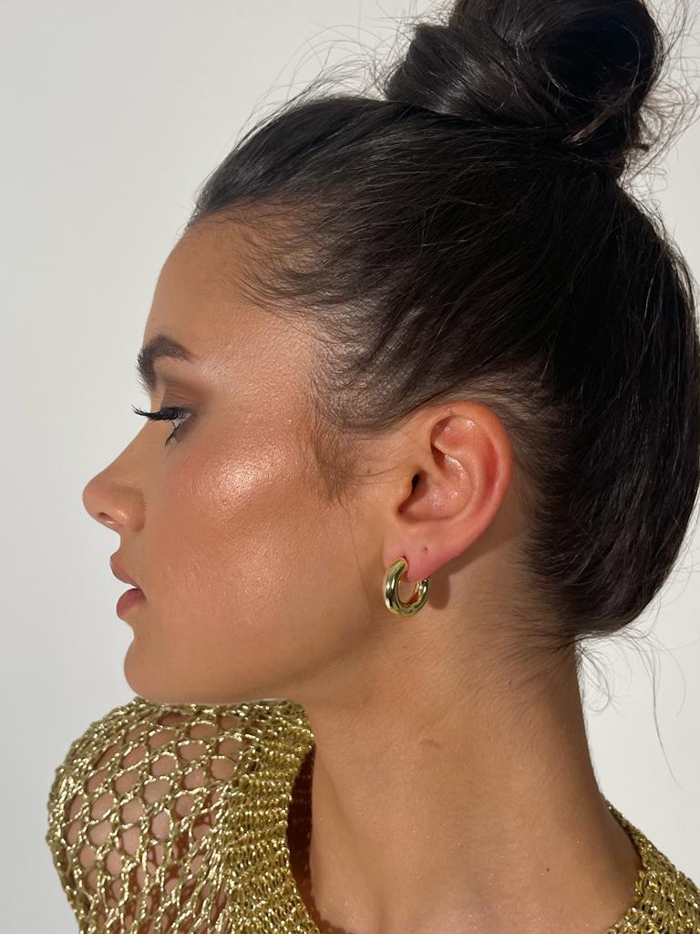 Medium Chunky Gold Hoops - Jw