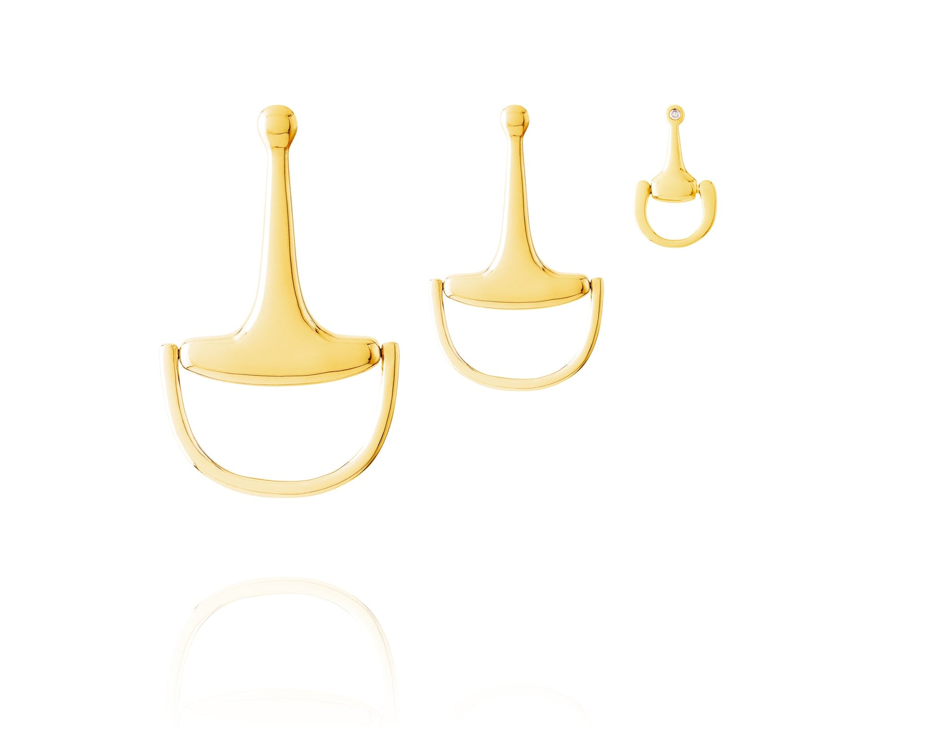 Small Equestrian Bit Earrings In Solid Yellow Gold By Vincent Peach