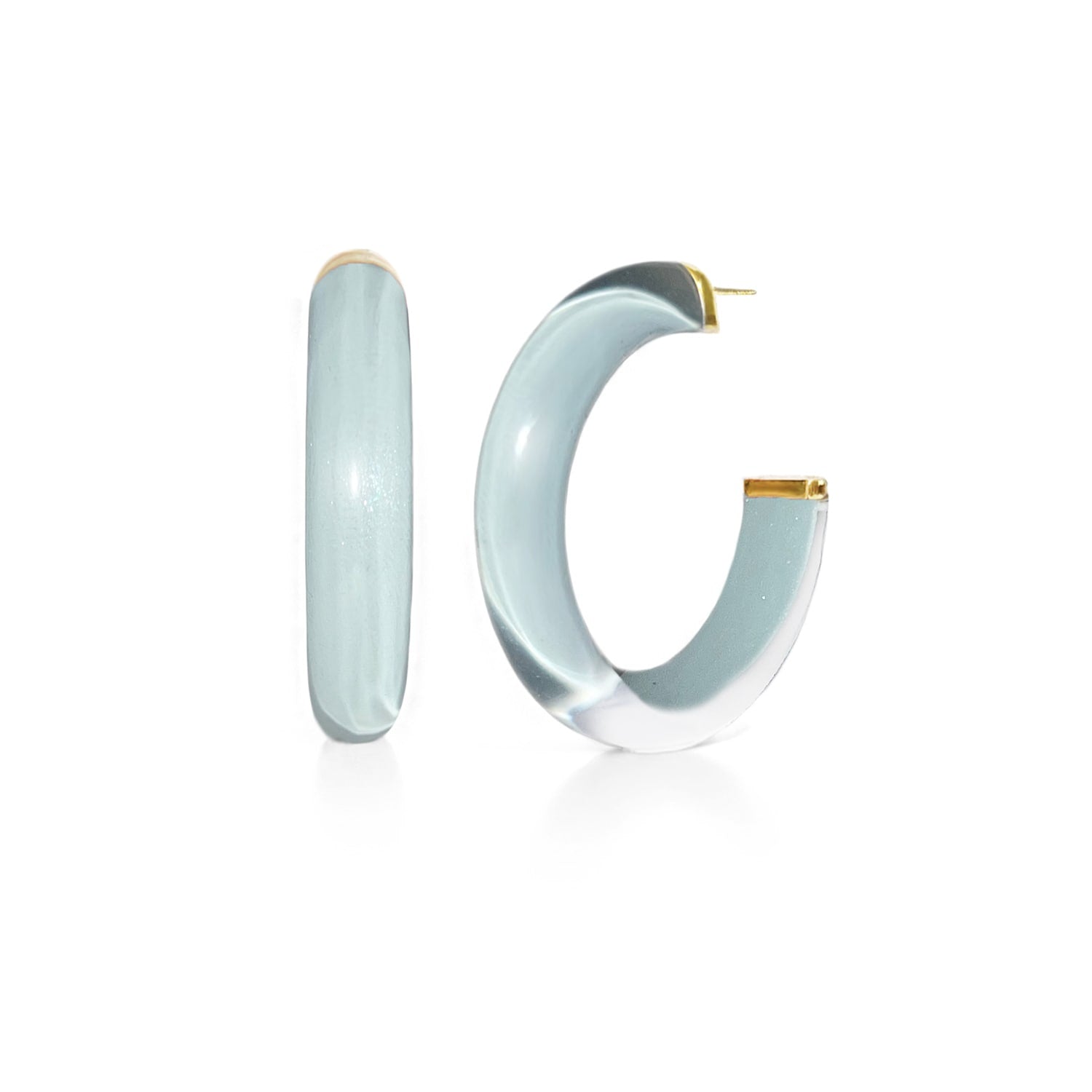 Medium Illusion Hoops In Grey