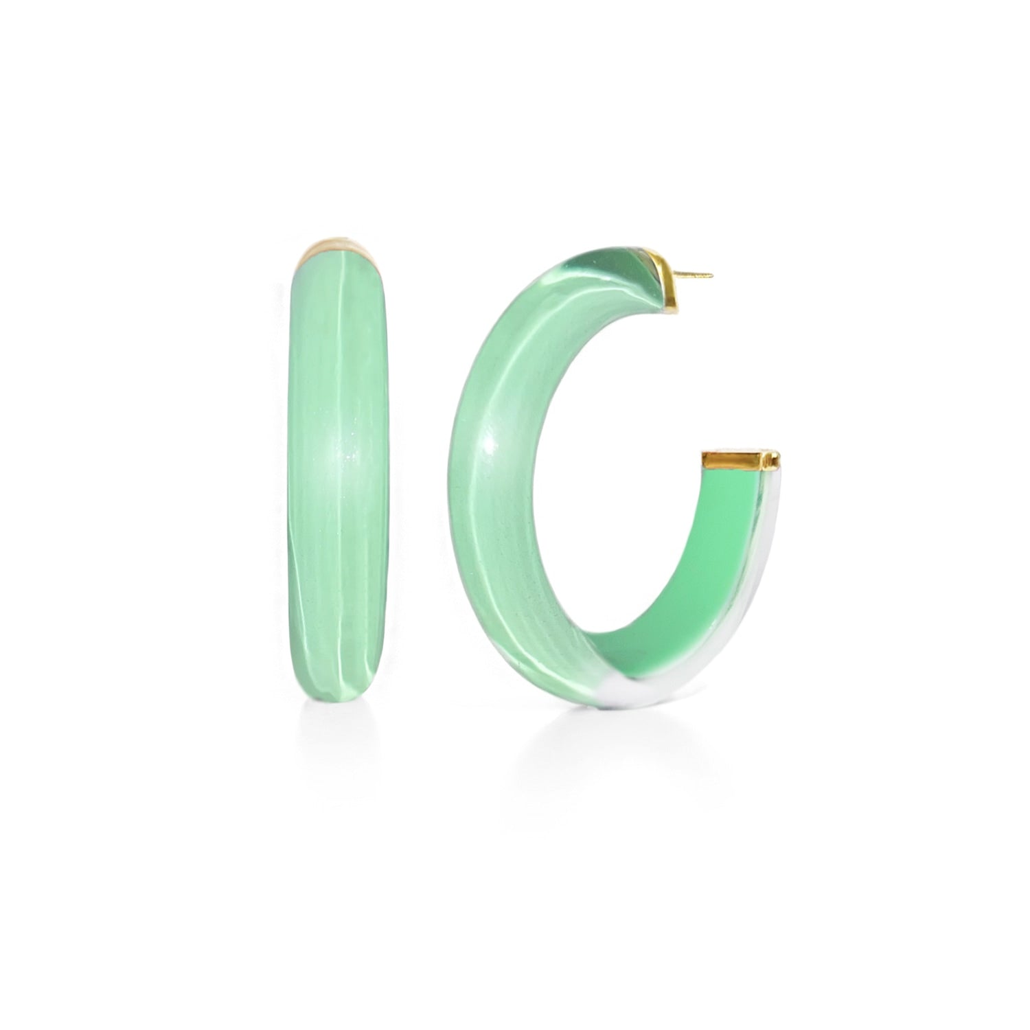 Medium Illusion Hoops In Mint Green
