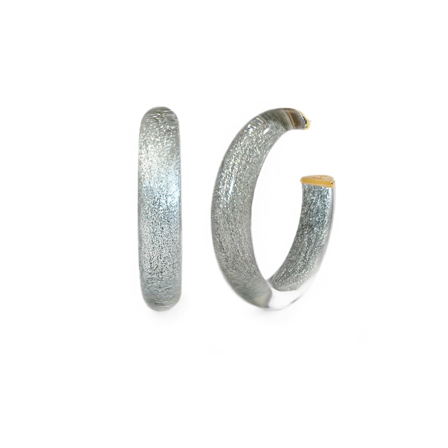 Medium Illusion Hoops In Silver Pixie