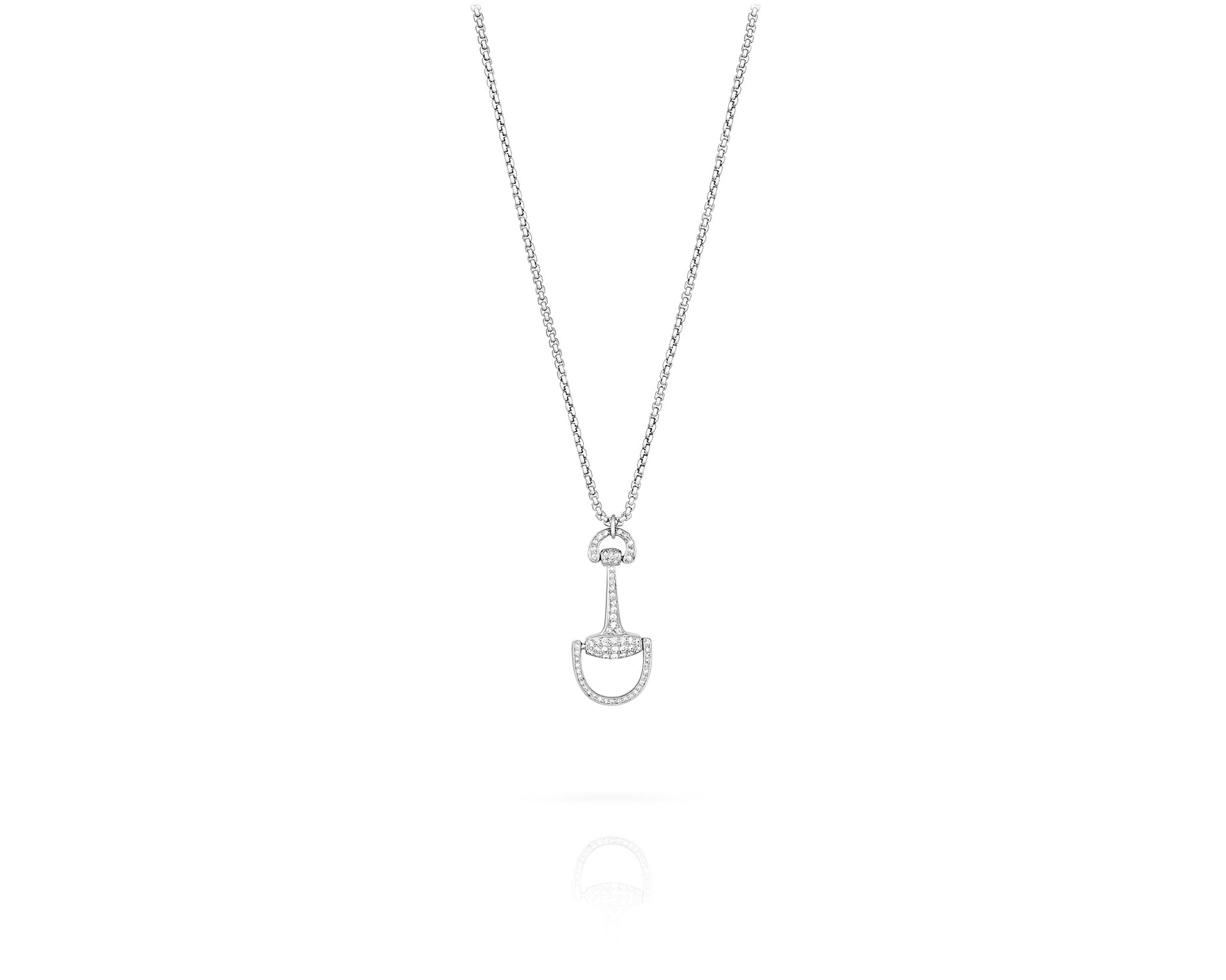 Medium Montana Charm Necklace In Silver And Natural Diamonds By Vincent Peach