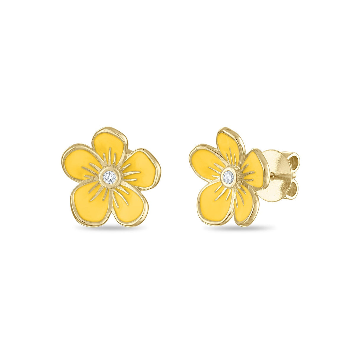 Medium Florette Studs in Lemon Yellow