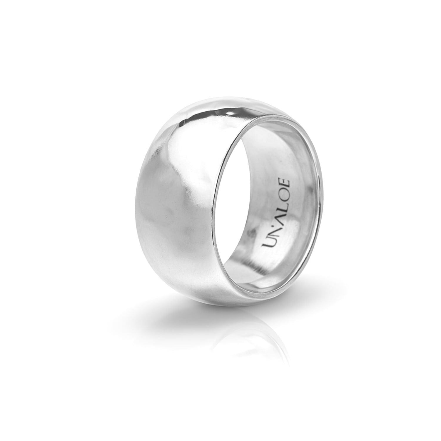 Women's Wide Smooth Domed Sterling Silver Band: Bold Elegance