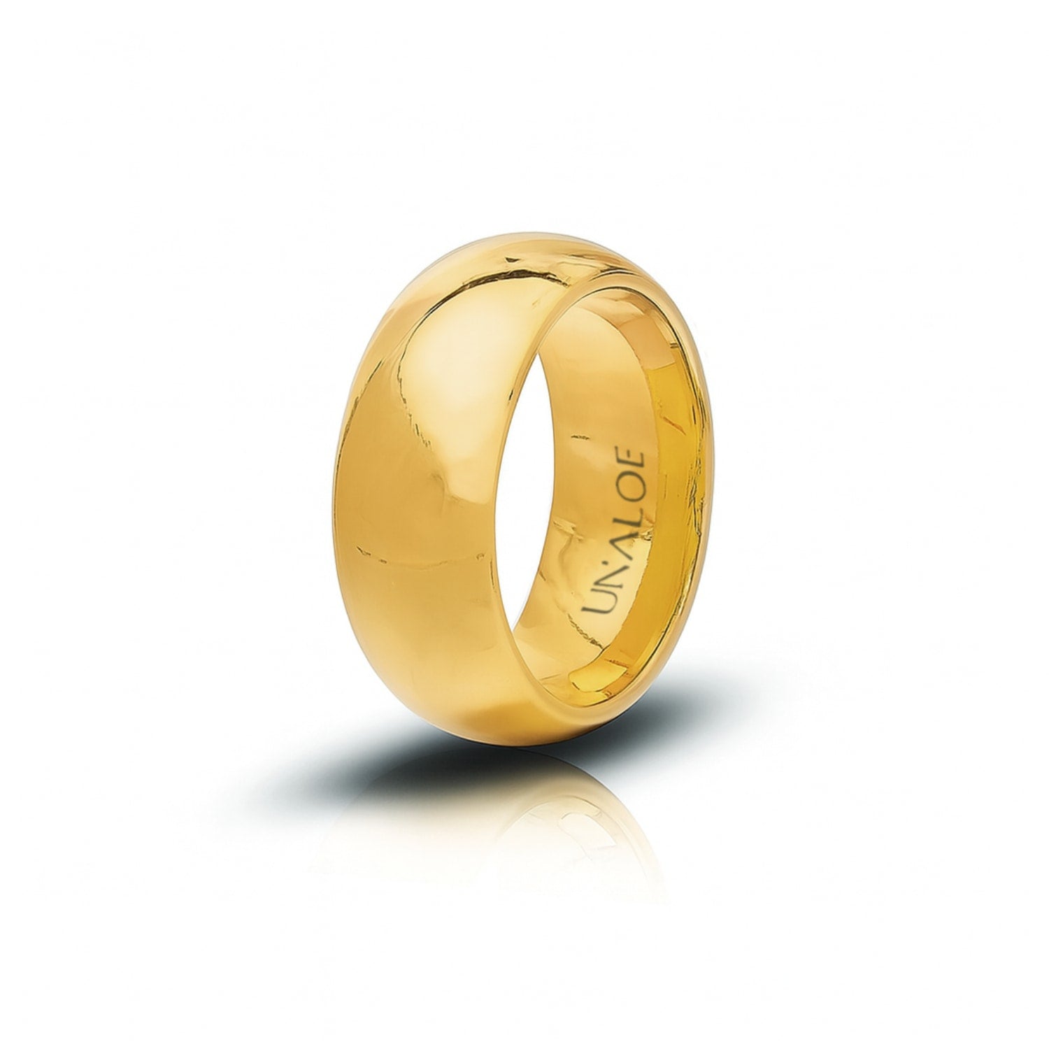 Domed Sterling Silver Band For Women's With Gold Plating: Pure And Refined