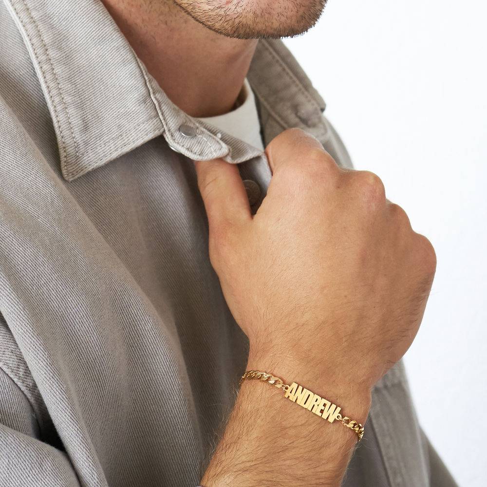 Thick Chain Name Bracelet in 18K Gold Plating