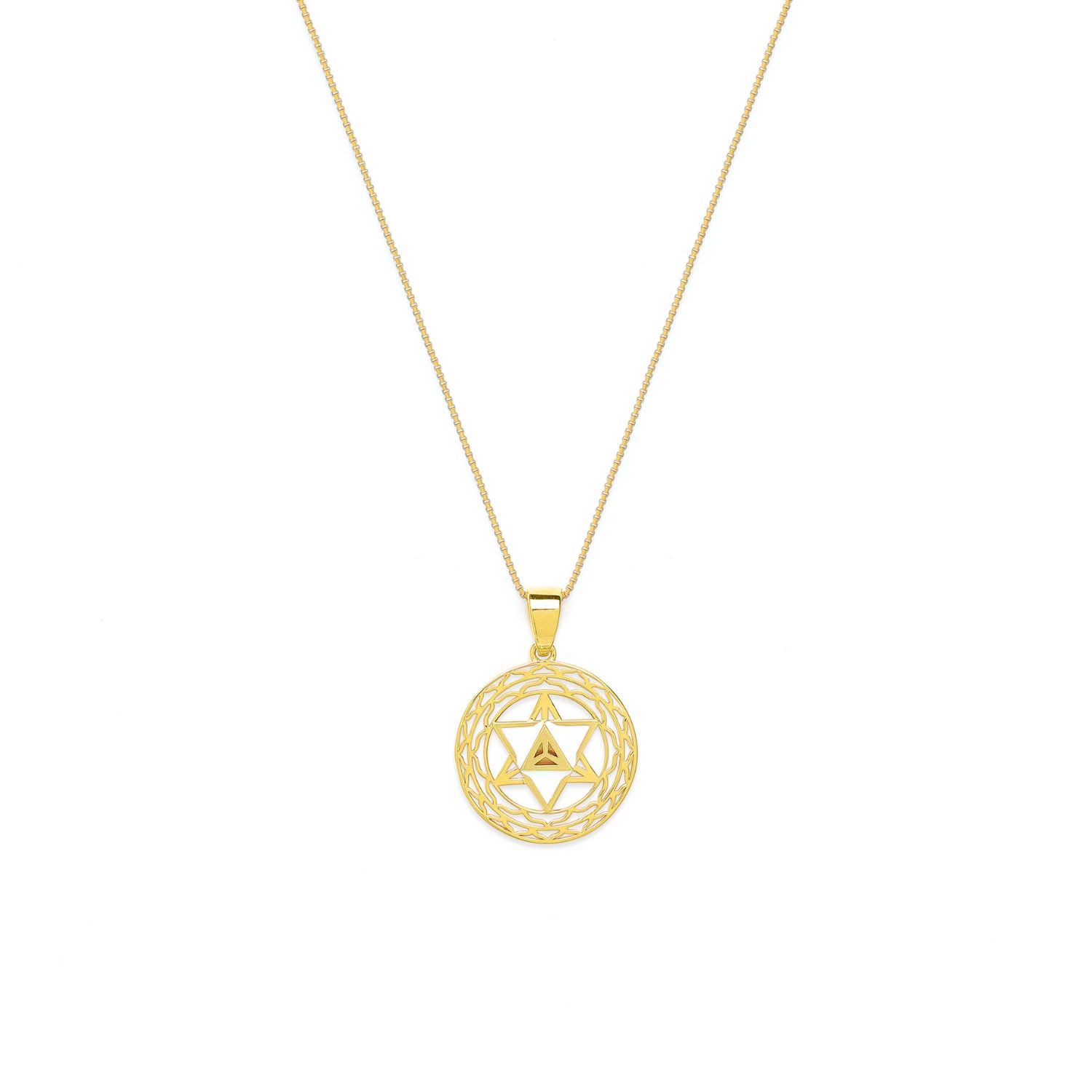 Merkaba Star, Spiritual Ascension Necklace, Gold Plated