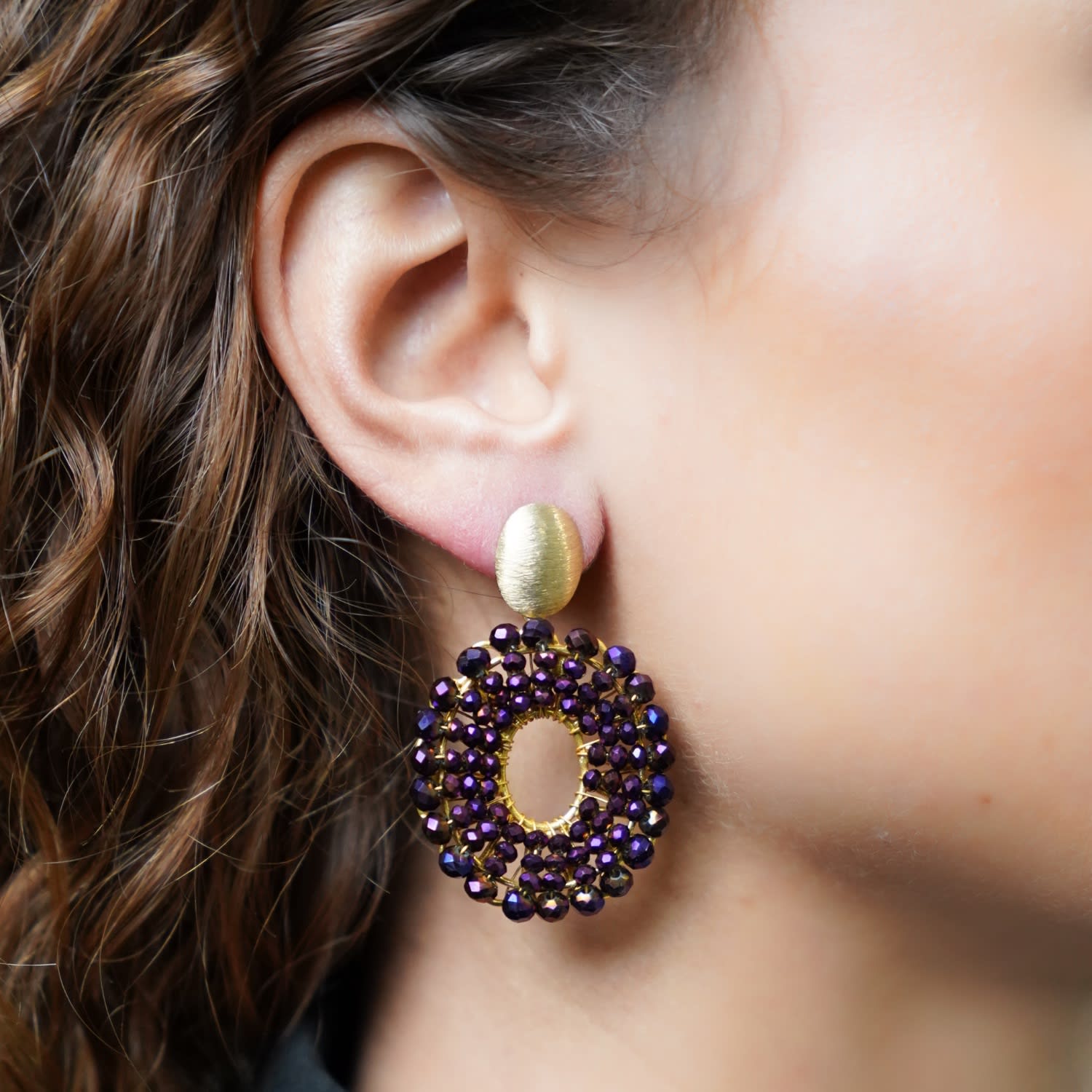 Metallic Purple Mia Oval S