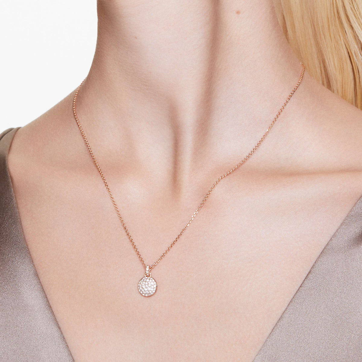 METEORA PENDANT WHITE ROSE GOLD TONE PLATED