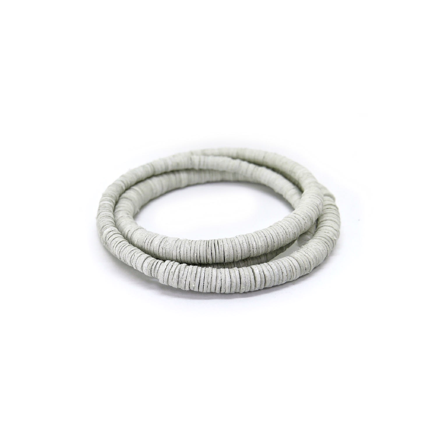 Continuous Coil Leather Choker White