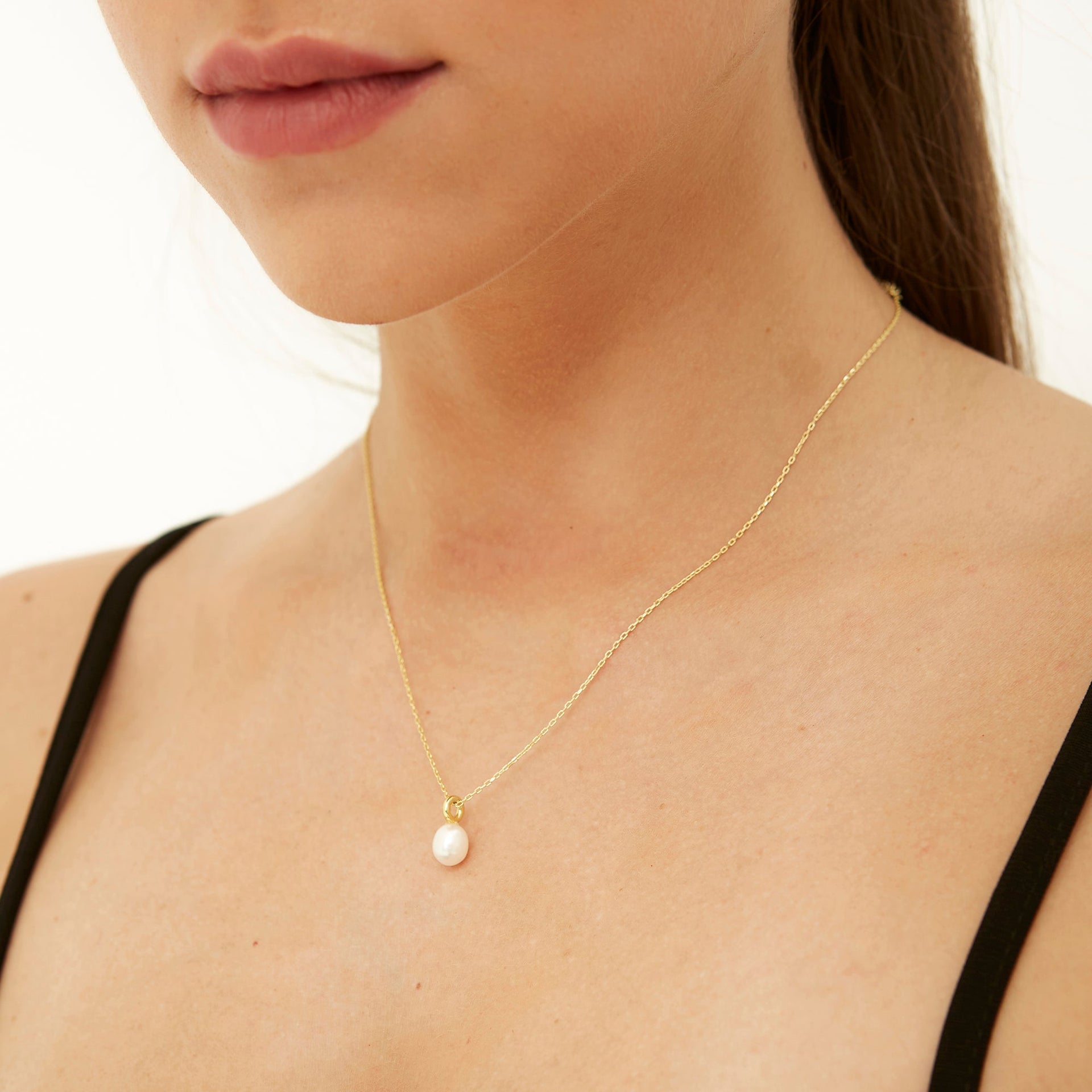 Treasures Baroque Seed Pearl Pendant Sterling Silver Necklace - Gold