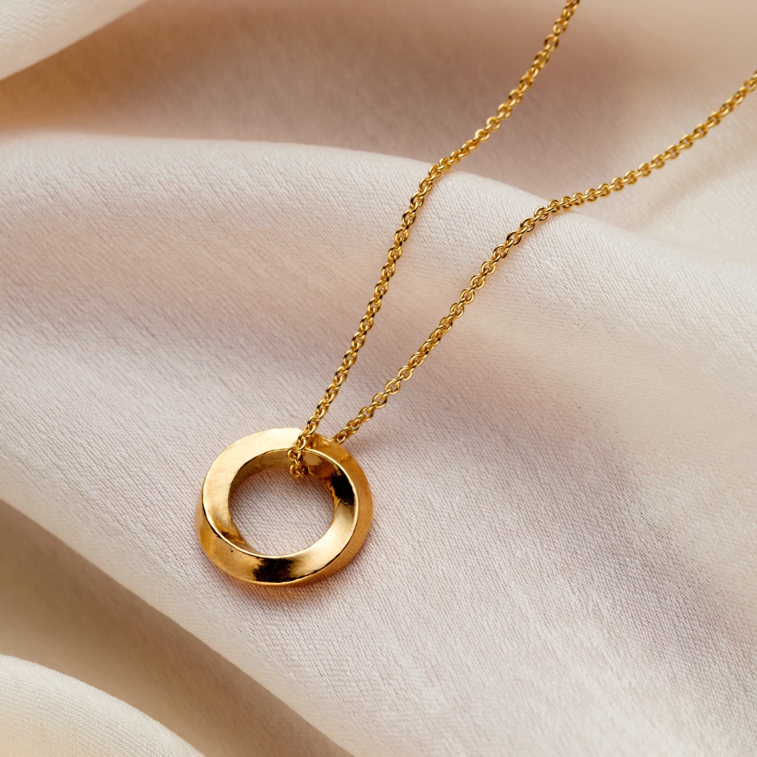 Gold Plated Forever Circle Mobius Necklace