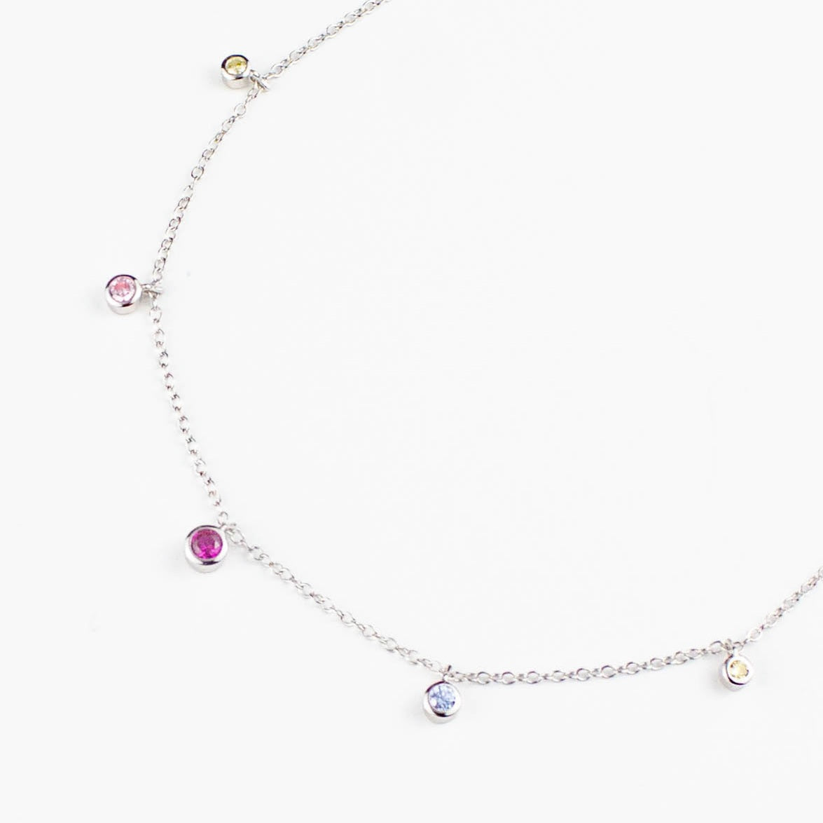 Five Colour Cubic Zirconia Necklace
