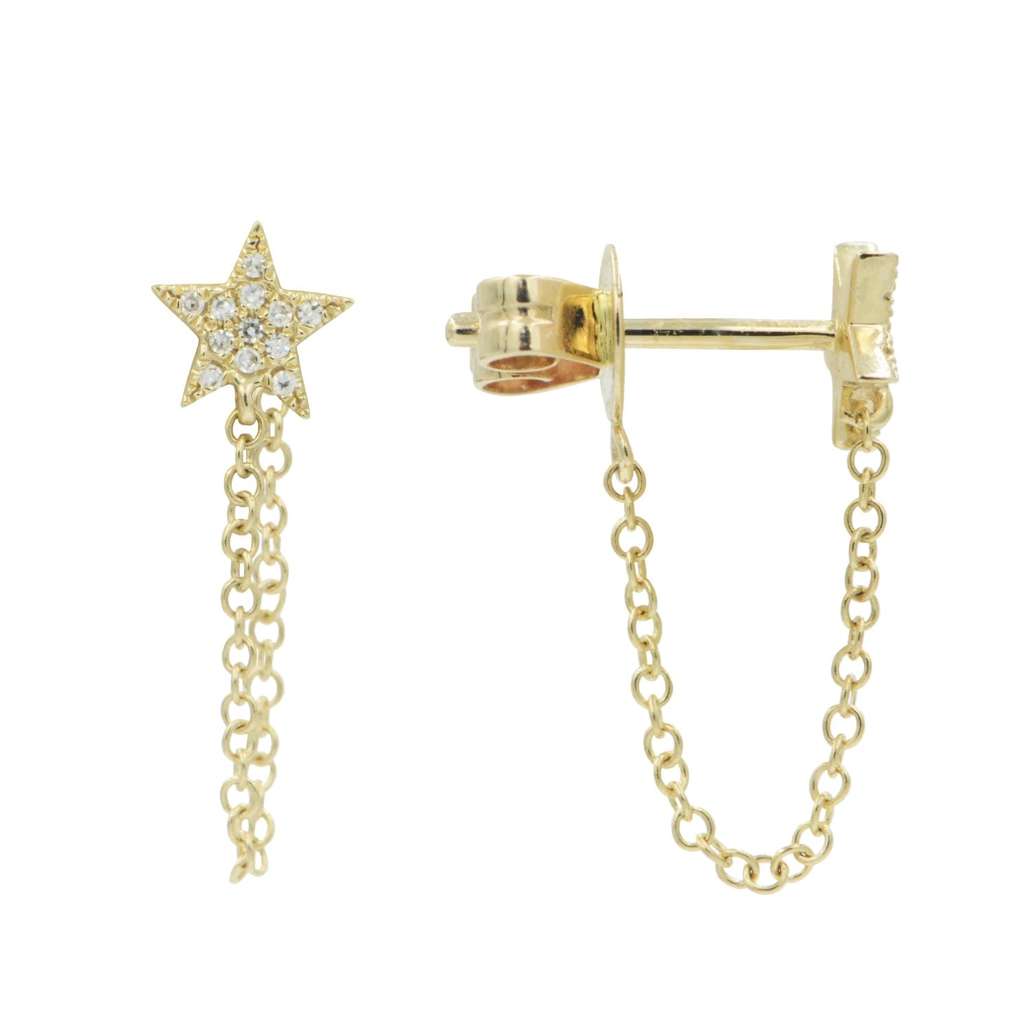 Star Chain Studs In Diamonds