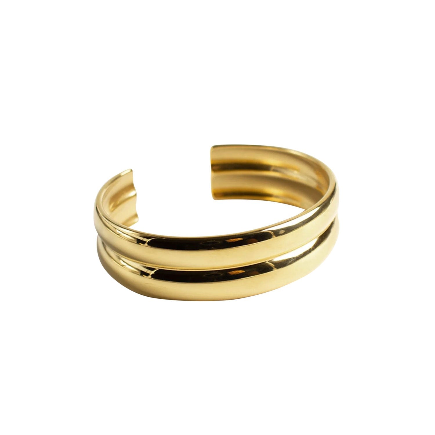 Mia Bracelet Minimal Statement Structured Gold Layering Bangle