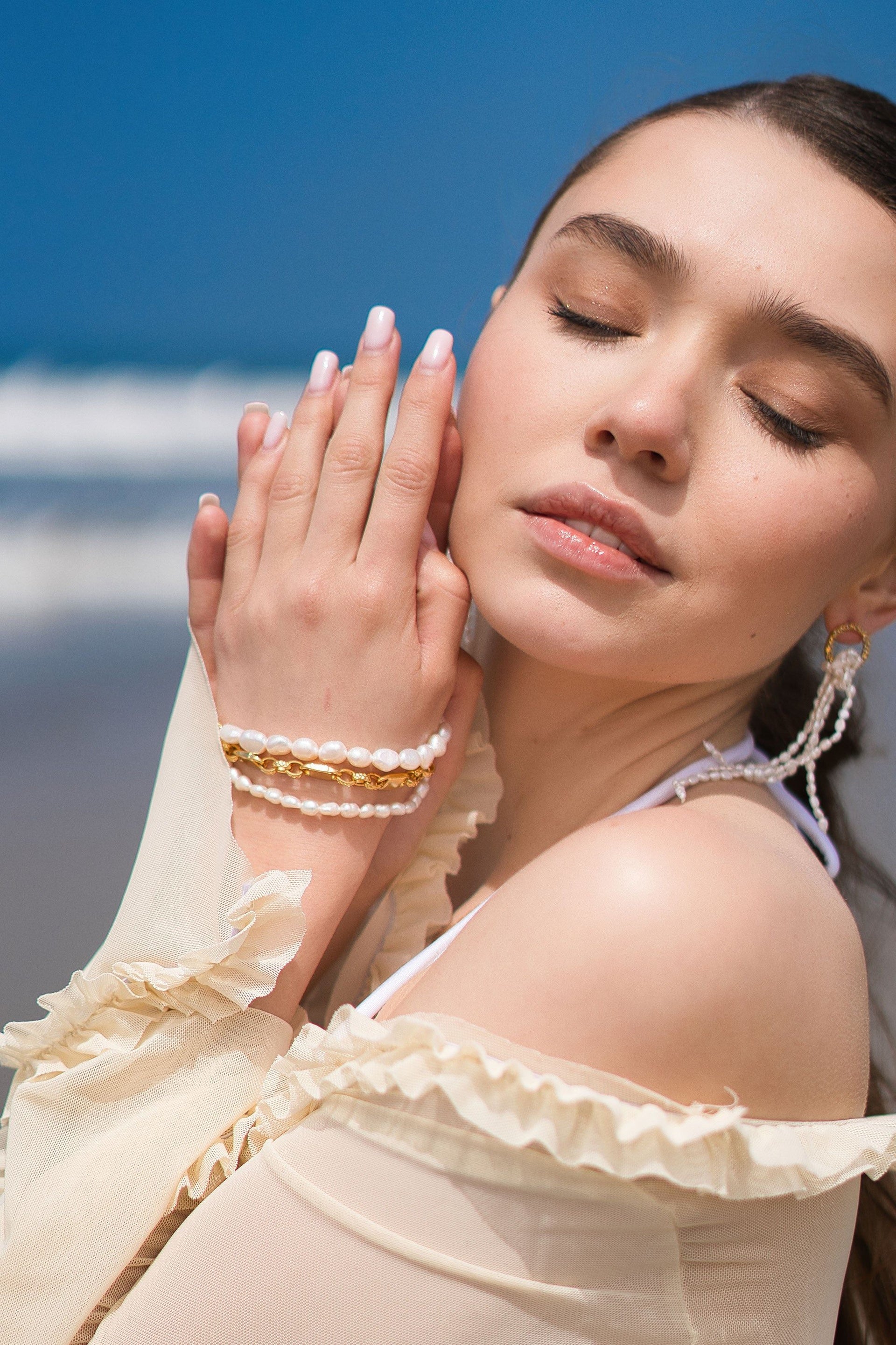 Mia Gold Layered Luxe Pearl Bracelet