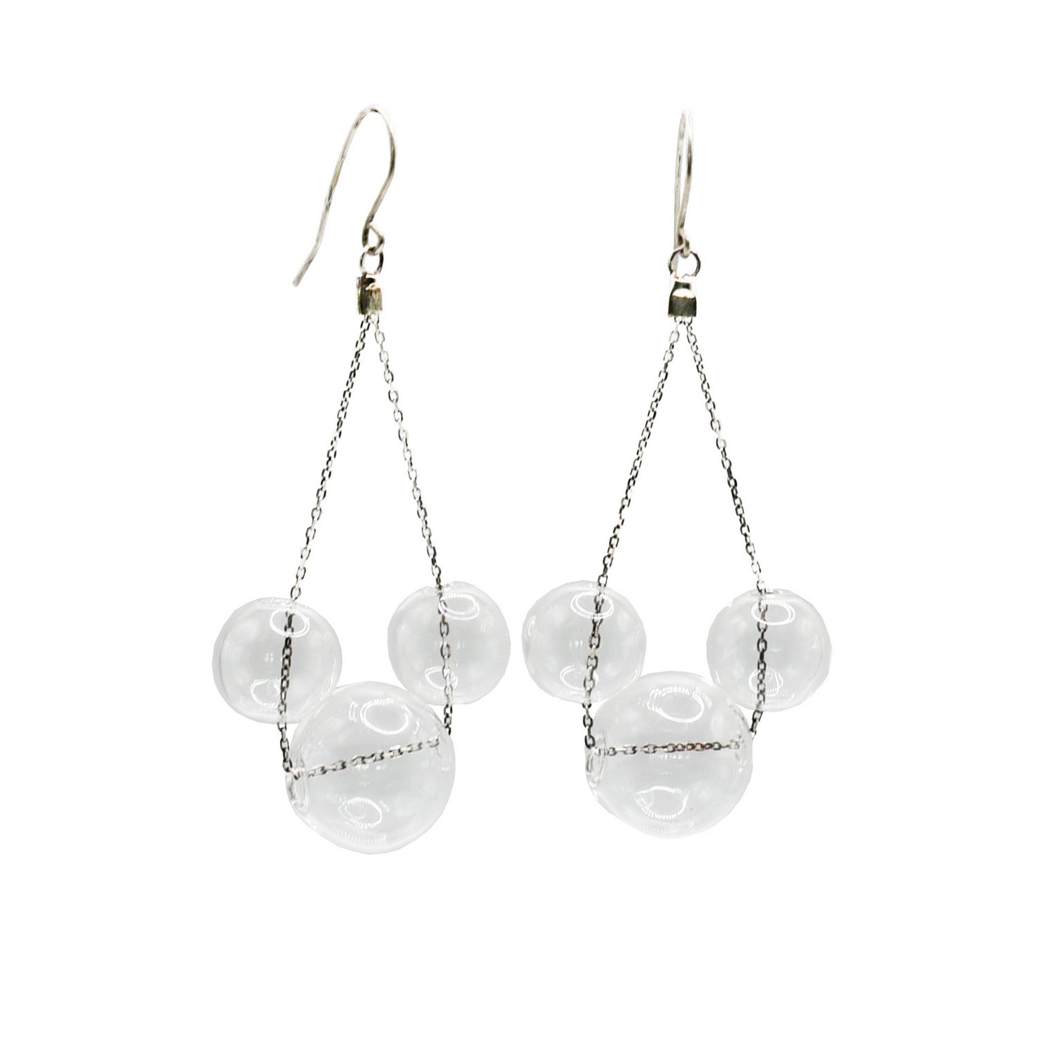 Mickey – Blown Glass Bubble Earrings