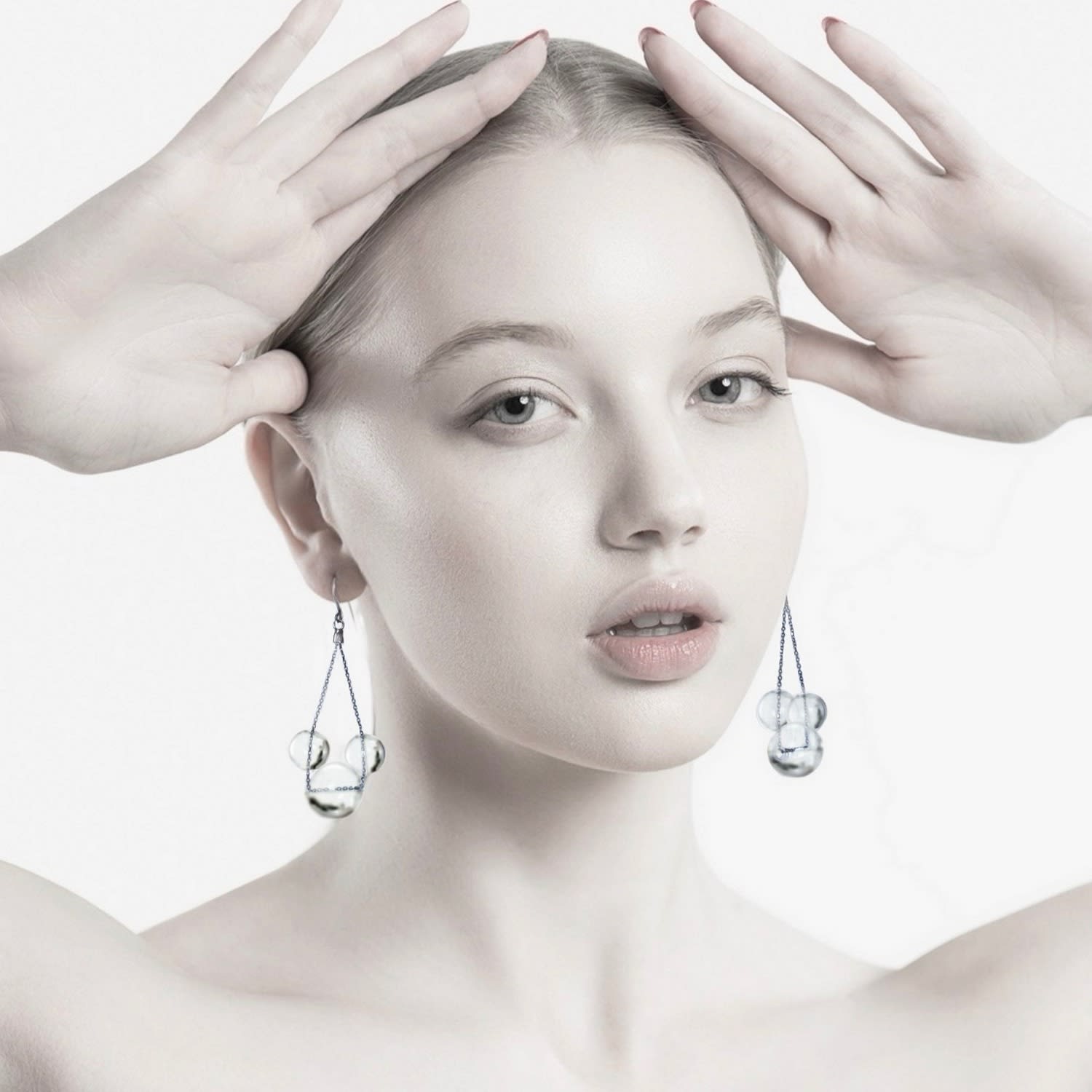 Mickey – Blown Glass Bubble Earrings